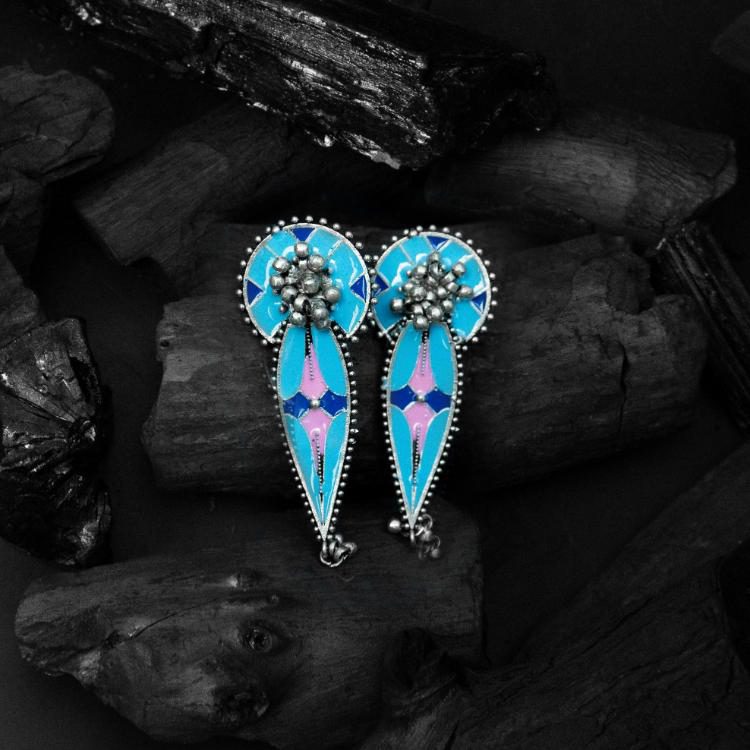 Blue Teardrop Earings