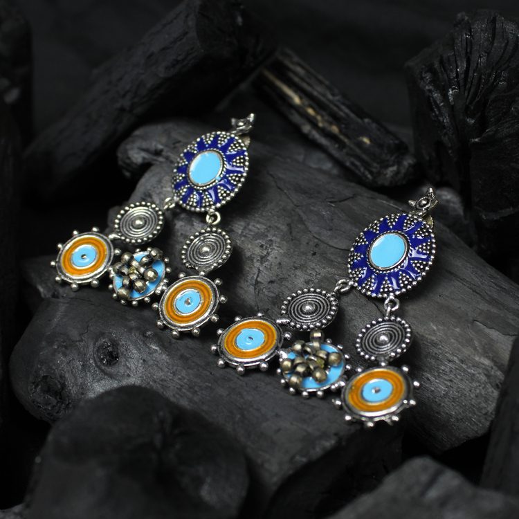 Traditional Tribal Dual Tone Earings